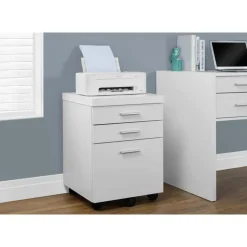 Monarch Filing cabinet - 3 drawer / on castors - White Sale