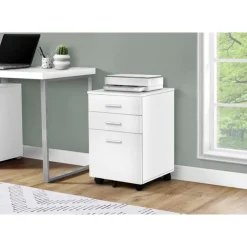 Monarch Filing cabinet - 3 drawer / on castors - White Discount