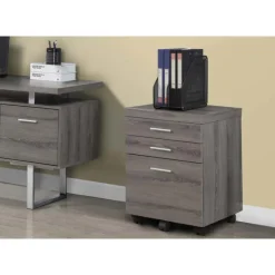 Monarch Filing cabinet - 3 drawer / on castors - Dark Taupe Discount