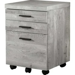 Monarch Filing cabinet - 3 drawer / reclaimed wood / castors - Grey New