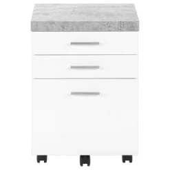Monarch Filing cabinet - 3 drawer / / cement-look on castor - White Best