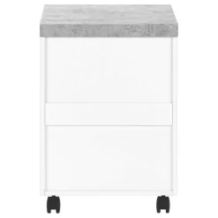 Monarch Filing cabinet - 3 drawer / / cement-look on castor - White Best