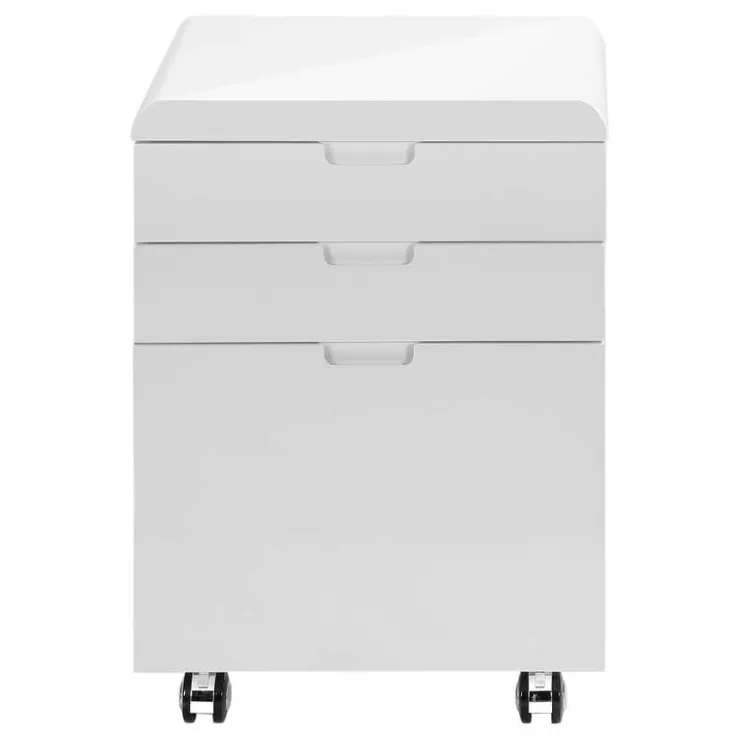 Monarch Filing cabinet - 3 drawers / gloss / castors - White Sale