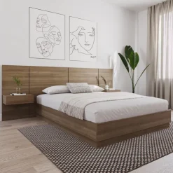 Nexera Floating Nightstands Extension Panels - Brown Oak Clearance