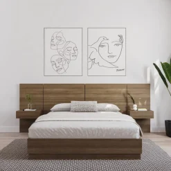 Nexera Floating Nightstands Extension Panels - Brown Oak Clearance