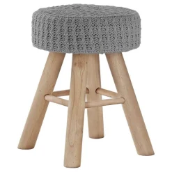 Monarch Footrest with Golden Hairpin-Style Legs - Grey Outlet