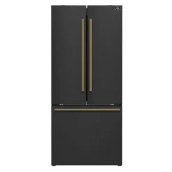 FORNO 17,5 Cu Ft 30 In Refrigerator Bottom Freezer, French door - FFFFD1974-31 Black New