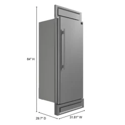 FORNO 13.6 cu.ft. 28 in Right-Side Built-In Convertible Refrigerator All refrigerator, Convertible Freezer - FFFFD1722-RS Stainless Best