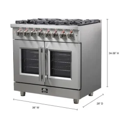 FORNO 36 In Gas Range 36" Electric Gas - FFSGS6325-36 Stainless Outlet
