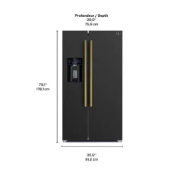 FORNO 36 in Side-by-Side Refrigerator Side by side - FFRBI1844-36 Black New
