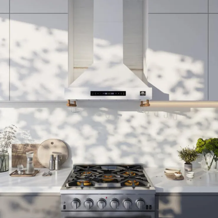 FORNO 30" Wall-Mounted Range Hood Wall Mount 29.3" , 375 CFM - FRHWM5503-30 White New