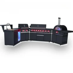 FORNO All’Aperto Outdoor Kitchen with Pizza Oven, Plancha, Sink & Beverage Centre - 99 600 BTU