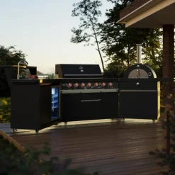 FORNO All'Aperto Outdoor Kitchen with BBQ, Pizza Oven, Sink and Bar – 87,600 BTU Black Online