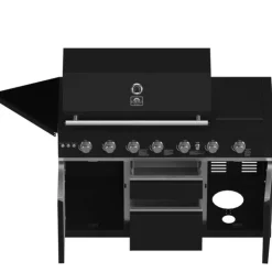 FORNO All'Aperto Outdoor Kitchen with BBQ, Pizza Oven, Sink and Bar – 87,600 BTU Black Online