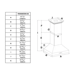 FORNO Chimney Range Hood Wall Mount 47.25"  - FRHWM5094-48 Stainless Clearance