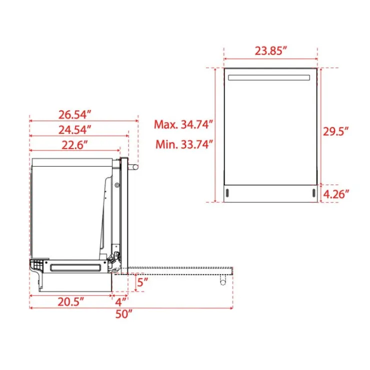FORNO Dishwasher Built-In 24" 49dB - FDWBI8067-24 Black Outlet