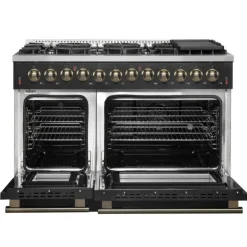 FORNO Dual Fuel Range 48" Electric Gas - FFSGS6156-48 Black Clearance