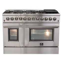 FORNO Dual Fuel Range 48" Electric Gas - FFSGS6156-48 Stainless Outlet