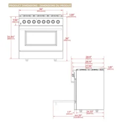 FORNO Dual Fuel Range 36