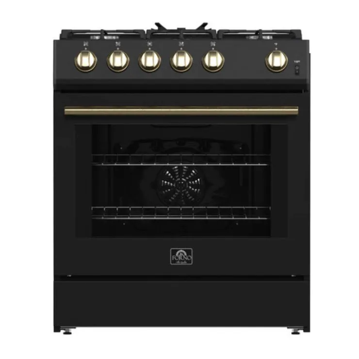 FORNO Gas Range 30" Electric Gas - FFSGS1116-30 Black