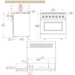 FORNO Gas Range 36" Electric Gas - FFSGS6244-36 Stainless Online