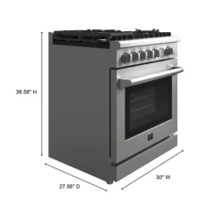 FORNO Gas Range 30" Electric Gas - FFSGS6276-30 Stainless
