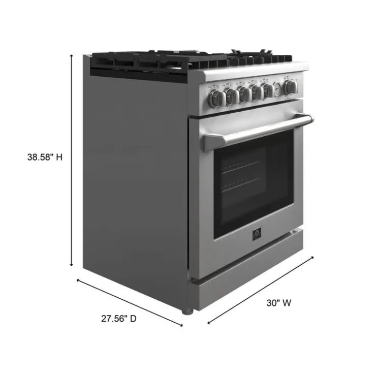 FORNO Gas Range 30" Electric Gas - FFSGS6276-30 Stainless
