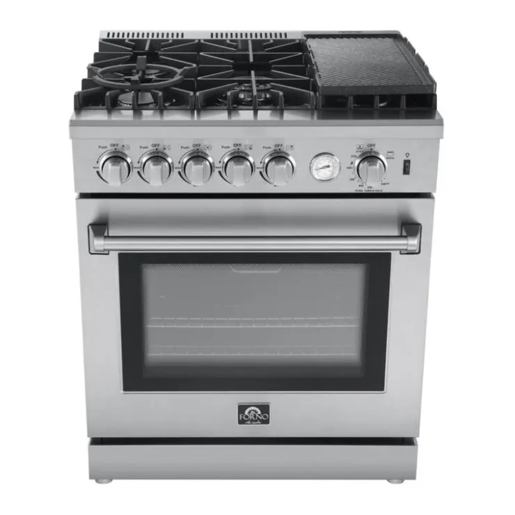 FORNO Gas Range 30" Electric Gas - FFSGS6276-30 Stainless