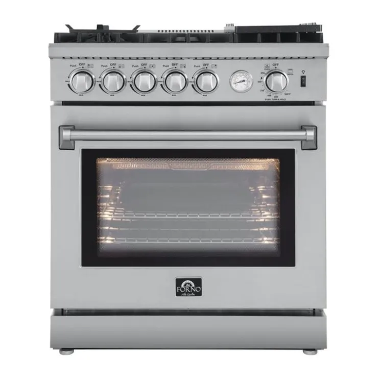 FORNO Gas Range 30" Electric Gas - FFSGS6276-30 Stainless