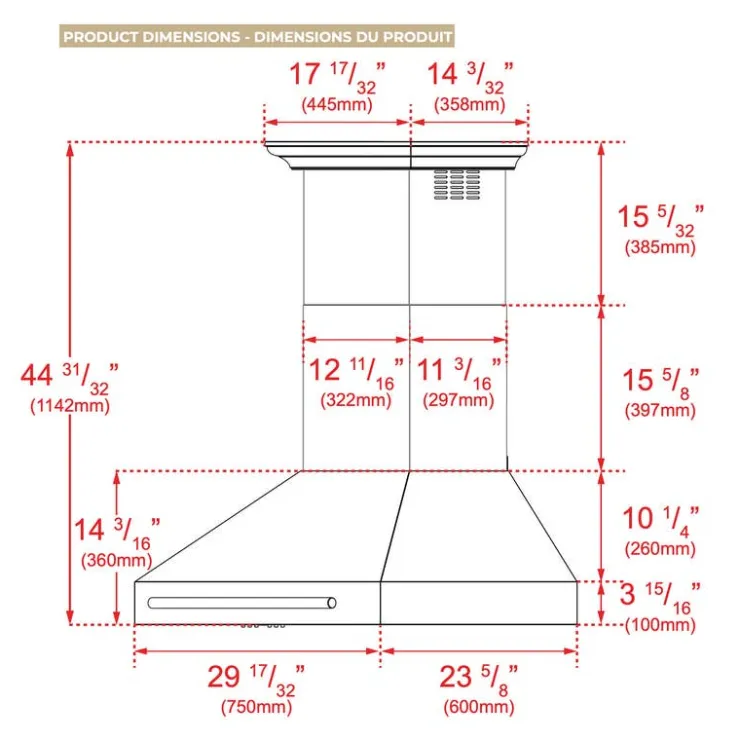FORNO 30-inch Wall-Mounted Range Hood Wall Mount 30" , 600 CFM - FRHWM5095-30 White Hot