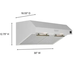 FORNO Range Hood Standard 30" , 400 CFM - FRHUC5255-30 White Hot