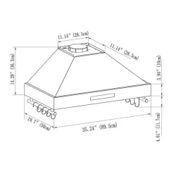 FORNO Wall-Mounted Range Hood Wall Mount 35.2