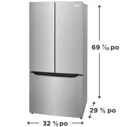 Frigidaire 20 Cu ft 33 In Refrigerator Bottom Freezer, French door - FRFG2033AV Stainless Outlet