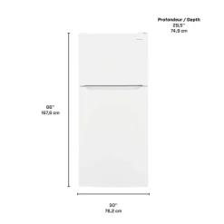 Frigidaire 18 Cu Ft 30 In Refrigerator Top Freezer - FRTE1835AW White Clearance