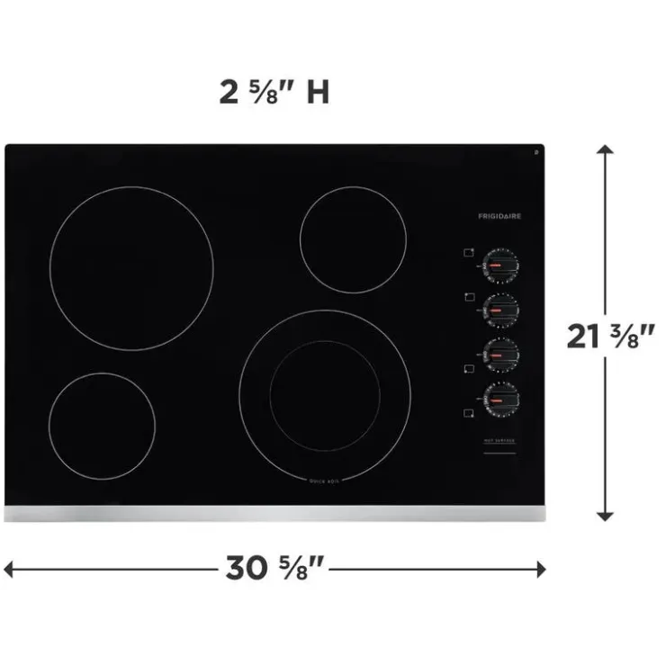 Frigidaire Cooktop Glass-Ceramic 30" Electric - FFEC3025US Stainless Clearance