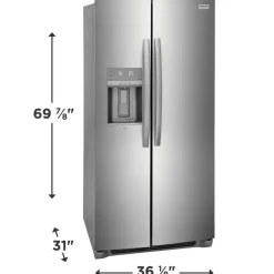 Frigidaire Gallery 36 in 22,3 Cu Ft refrigerator Side by side - GRSC2352AF Stainless Outlet