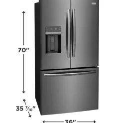 Frigidaire Gallery 36 In 27,8 Cu Ft Refrigerator Bottom Freezer, French door - GRFS2853AD Black Stainless New