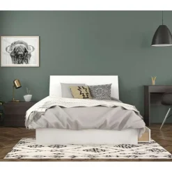 Nexera Full Bed Set with Storage (54") - 3pcs - Dark Grey and White Best