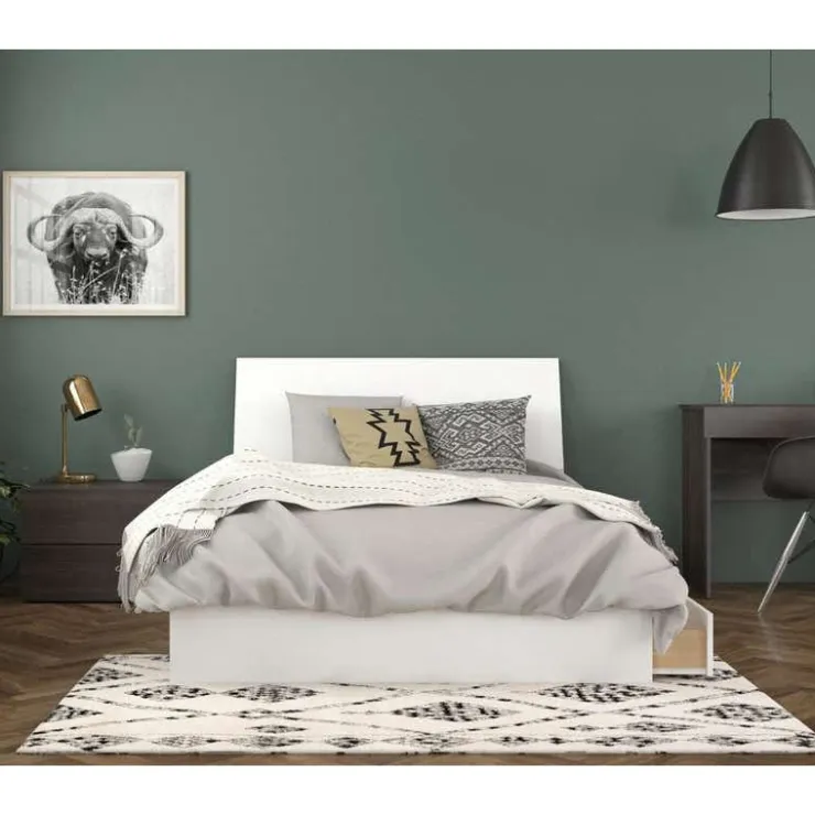 Nexera Full Bed Set with Storage (54") - 3pcs - Dark Grey and White Best