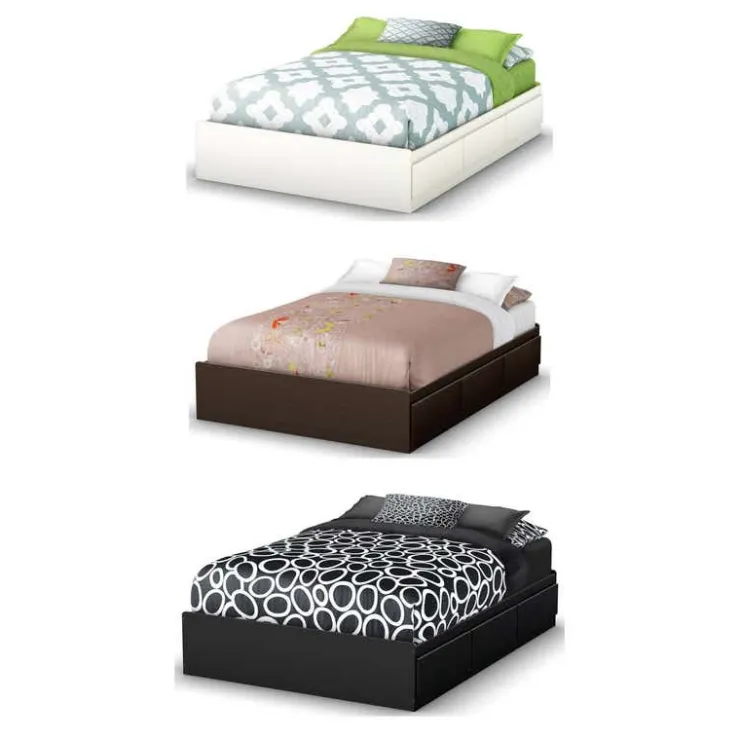 Meubles South Shore Full Bed with 3-Drawer Storage (54'') - South Shore PURE WHITE New