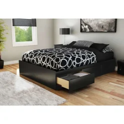 Meubles South Shore Full Bed with 3-Drawer Storage (54'') - South Shore PURE BLACK Discount