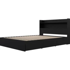 Nexera Full Bed with 3-Drawer Storage and Headboard (54") - Black Clearance