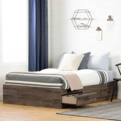Meubles South Shore Full Bed with 3-Drawer Storage (54'') - South Shore FALL OAK Best