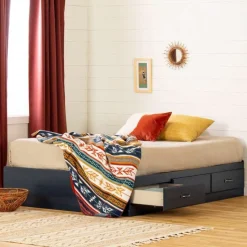 Meubles South Shore Full Bed with 3-Drawer Storage (54'') - South Shore BLUEBERRY Clearance