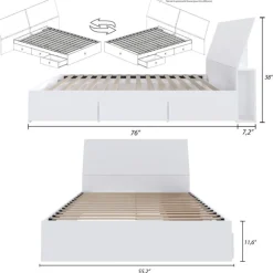 Nexera Full Bed with 3-Drawer Storage (54