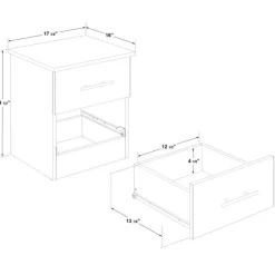 SUA-V Full Bed with 6-Drawer Storage Headboard and Nightstand (54
