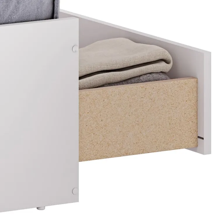 SUA-V Full Bed with 6-Drawer Storage and Headboard (54") White Best