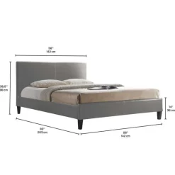 Full Bed with Headboard (54") - Grey Clearance