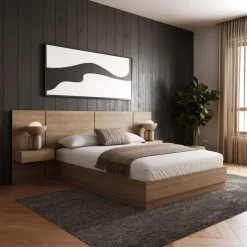 Nexera Full Bedroom Set (54") - 4pcs - Brown Oak Outlet