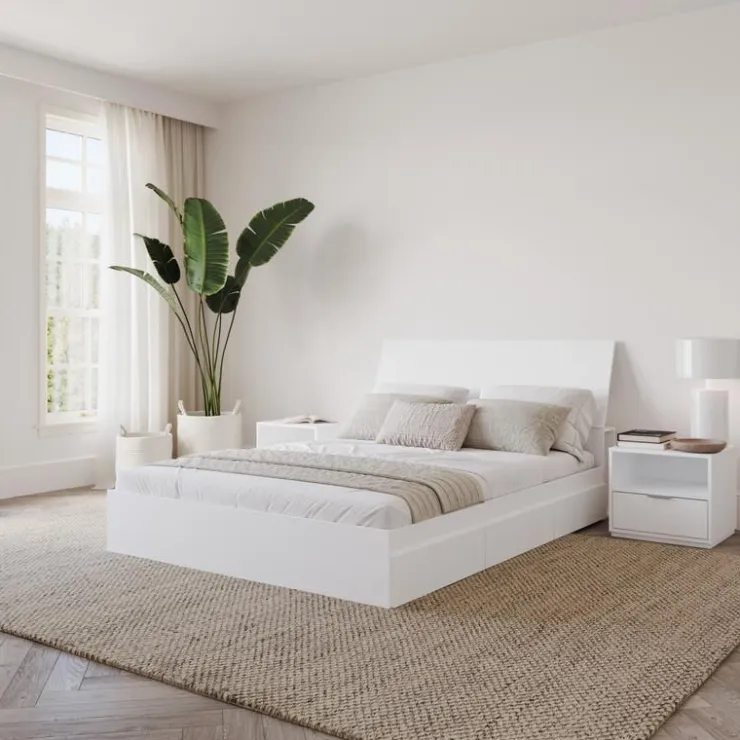 Nexera Full Bedroom Set with 3-Drawer Storage (54") - 4pcs - White Sale